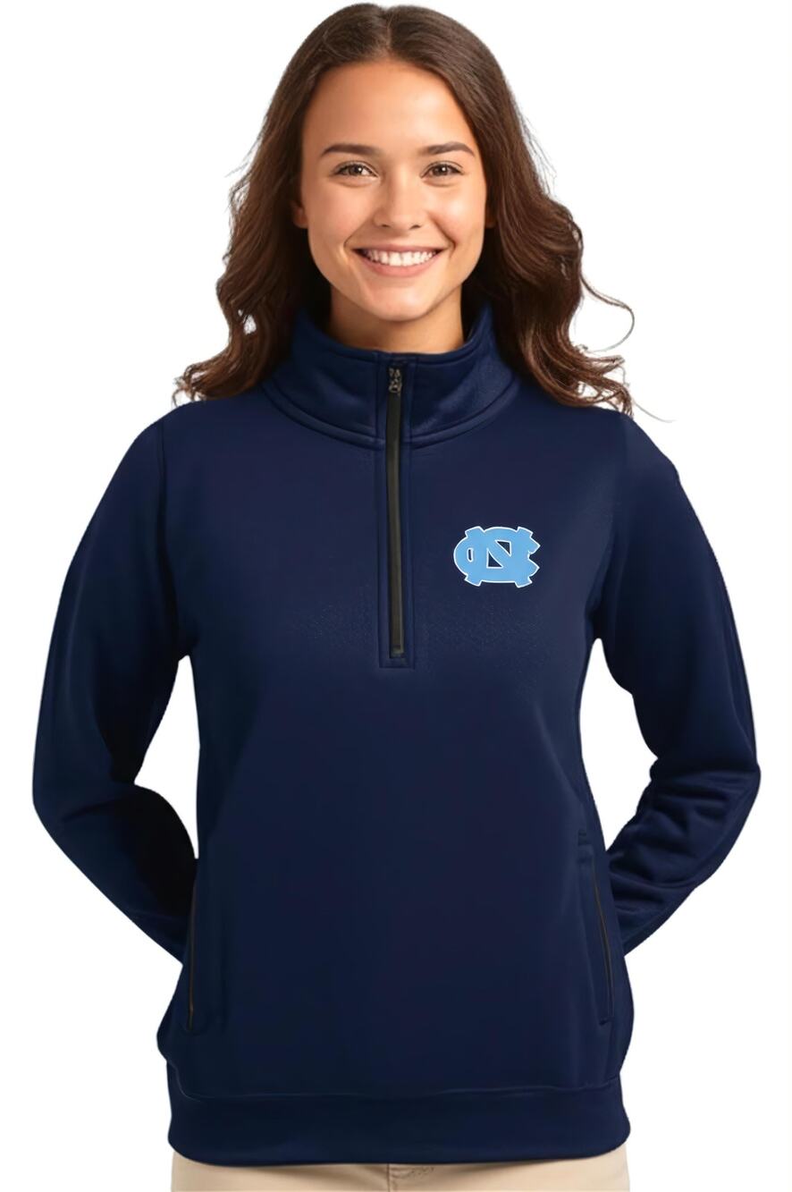 North Carolina Tar Heels Womnen's‎ Quarter-Zip Sweatshirt Blue Size Medium